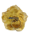 Women's Multifunction Rose Flower Sheer Petal Brooch Pin Hair Tie Clip