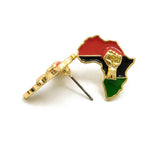 Pan Africa Stud Earrings in Gold-Tone, Power Fist