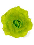 Women's Multifunction Rose Flower Sheer Petal Brooch Pin Hair Tie Clip Set of 3, Lime/Hot Pink/Turquoise