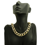 Women's Hip Hop Rapper's style 13mm Cuban Chain Necklace in Gold-Tone, 20"