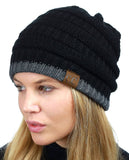 Trendy Warm Chunky Soft Stretch Cable Knit Beanie Skully