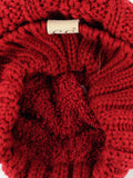 C.C Kids' Children's Cable Knit Faux Fuzzy Fur Pom Fleece Lined Cuff Beanie