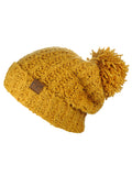 C.C Women's Chenille Soft Stretchy Pom Cuffed Knit Beanie Cap Hat