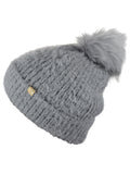 D&Y Super Soft Feathered Faux Fur Pom Cuffed Knit Beanie