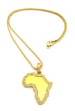 Pave Edge Micro Africa Mirror Pendant w/ Chain Necklace