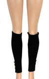Warm Ribbed Knitted Leg Warmers w/ Wooden Buttons LW23