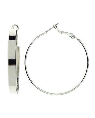 NYfashion101 Women's Solid 5mm Thick 38mm Fashion Hoop Earrings Made In Korea