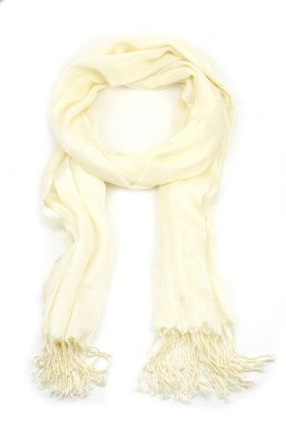 Women's Lightweight Solid Scarf w/ Frayed Ends