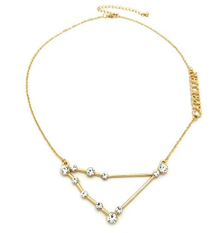 Capricorn Zodiac Sign Rhinestone Horoscope Necklace