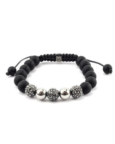 Matte, Metal, Encrusted Beads Bracelet