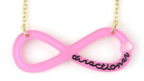 Directioner (TM) Gold/Pink Tone Infinity Fan Necklace XC330G-PK