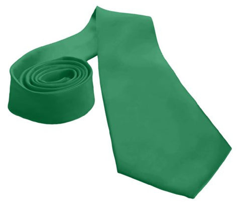 Mens Necktie SOLID Satin Neck Tie Green 37