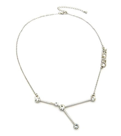 Cancer Zodiac Sign Rhinestone Horoscope Pendant 2mm 16" + Extension Necklace