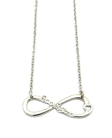 Hooligan Fans Infinity Loop Pendant 2mm 18" Link Chain Necklace in Silver-Tone