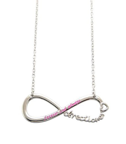 Directioner&reg; Fans 'Forever and Always' Infinity Necklace - Pink Inscription/Silver-Tone XC343RPK