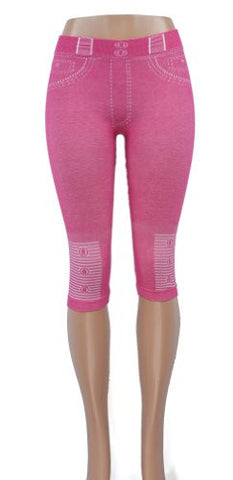 NYfashion101 Ladies Pink Print Leggings Pants TS701 Pink