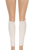 Warm Ribbed Knitted Leg Warmers w/ Wooden Buttons LW23