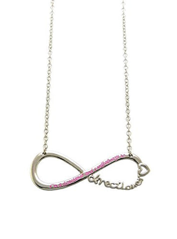 Directioner&reg; Fans Commitment Infinity Necklace - Pink Inscription/Silver-Tone XC342RPK