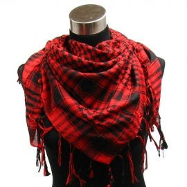 Houndstooth Square Shawl (40"x40"), Red Black