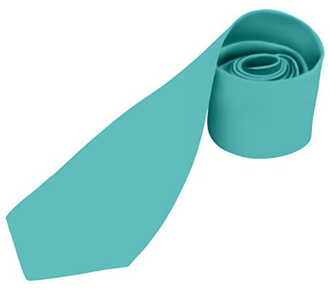 Mens Necktie SOLID Satin Neck Tie Aqua Green 74