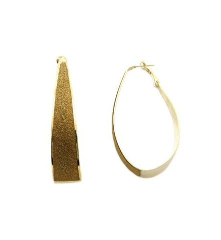 Shimmer Elliptical Hoop Earrings in Gold-Tone
