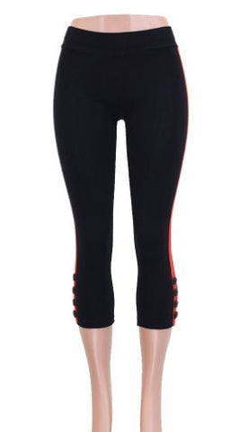 Fabulous Cotton Spandex Bk/Red Stripe Tights Pants