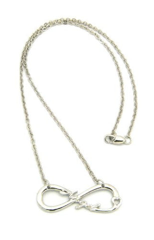 Angel Inscribed Infinity Loop 2mm 18" Link Chain Necklace