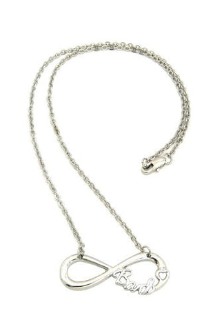 Barb Inscribed Infinity Loop Chain Necklace