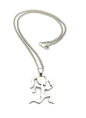 Ladies' Hatchet Girl Pendant 2.5mm 18" Link Chain Necklace in Silver-Tone
