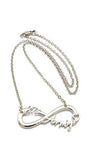 BTS Army Fans Infinity Sign Pendant with 2mm 18" Link Chain Necklace in Silver-Tone