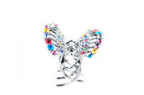 Womens Rhinestone Metal Claw Hair Clip Antique Silver IMC2043