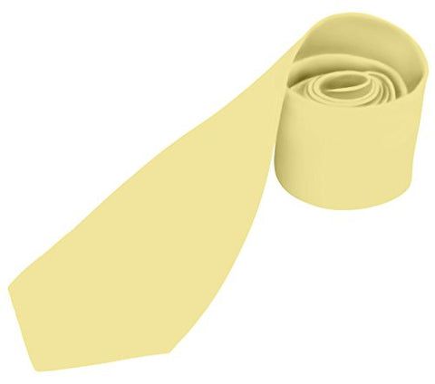 Mens Necktie SOLID Satin Neck Tie Light Yellow 45