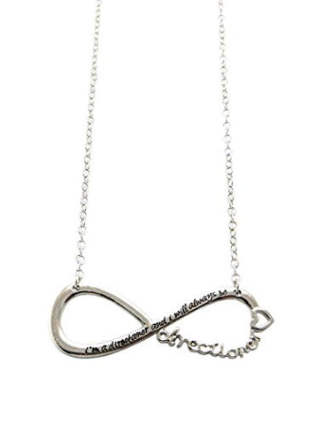 Directioner&reg; Fans Commitment Infinity Necklace - Black Inscription/Silver-Tone XC342RBK