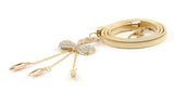 NYfashion101 (Tm) Bow Rhinestone Design w/ Lobster Clasp Elastic Waist Chain CH-112