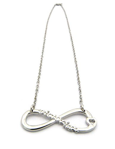 Victorian Fans Infinity Loop Pendant 2mm 18" Link Chain Necklace in Silver-Tone