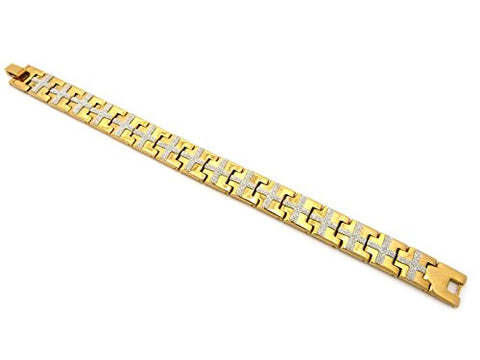 Cross Pattern Watch Band Style Link Bracelet