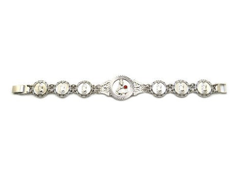 Saint Barbara Engraving Link Bracelet