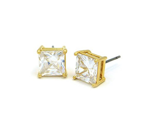 Princess Cut Clear Cubic Zirconia Stud Earrings