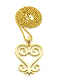 Polished Adinkra Symbol Sankofa Pendant with Chain Necklace