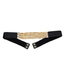 Women's Triple Row Gold-Tone Chain Link Chain Elastic Stretch Waist Belt