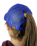 C.C Ponycap Messy High Bun Ponytail Adjustable Mesh Trucker Baseball Cap Hat