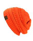 Unisex Trendy Warm Chunky Soft Stretch Cable Knit Slouchy Beanie Skully