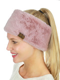 C.C Women's Soft Faux Fur Feel Sherpa Lined Ear Warmer Headband Headwrap