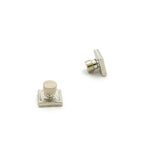 6 Stone Row Square Shape Stud Magnetic Earrings