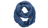 C.C Women's Winter Cable Knit Sherpa Lined Warm Infinity Pullover Scarf
