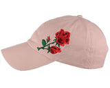 Side Embroidered Rose Adjustable Low Profile Baseball Dad Cap Hat