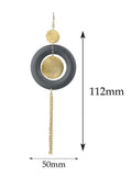 Women's Hammered Glitter Circle Wood Dangle Pierced Earrings Set, Red/Gray/Purple