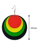 Women's Geometric Layered Shape Wood Dangle Pierced Earrings, Circle