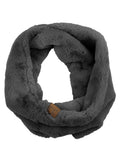 C.C Women's Soft Faux Fur Feel Neck Warmer Collar Infinity Scarf