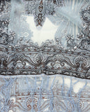 Women's Paisley Burnout Tassel Ends Sheer Shawl Cardigan, Blue